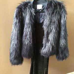 Silence & Noise Midnight Blue Faux Fur